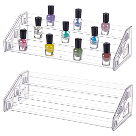 Rectangle 3 Tier Transparent Acrylic Wall-mounted Storage Rack