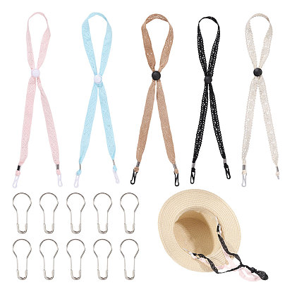 5шт. 5 цветов, шапка из поликоттона, гибкий съемный шнурок под подбородком, ветрозащитный зажим для ремня, регулируемая застежка для шнура