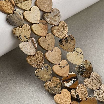 Естественного изображения яшмы бисер нитей, сердце