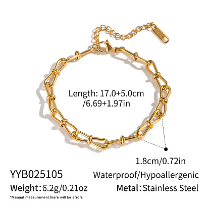304 bracelets de chaîne à maillons en acier inoxydable pour femmes