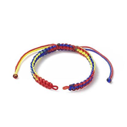 Gradient Color Polyester Cord Braided Bracelets, for Adjustable Link Bracelet Making
