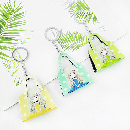 Trendy Acrylic Bag Charm Keychain for Car and Bedroom Decoration