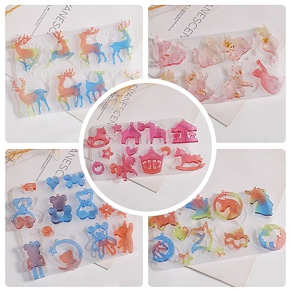 DIY силиконовые формы для кулона, формы для литья смолы, для уф-смолы, изготовление подвесок из эпоксидной смолы, белые