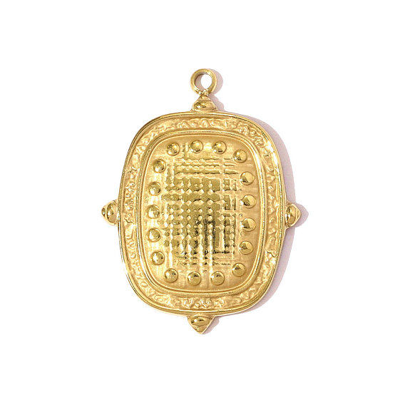 304 подвески из нержавеющей стали, прямоугольник амулеты, ионное покрытие (ip)