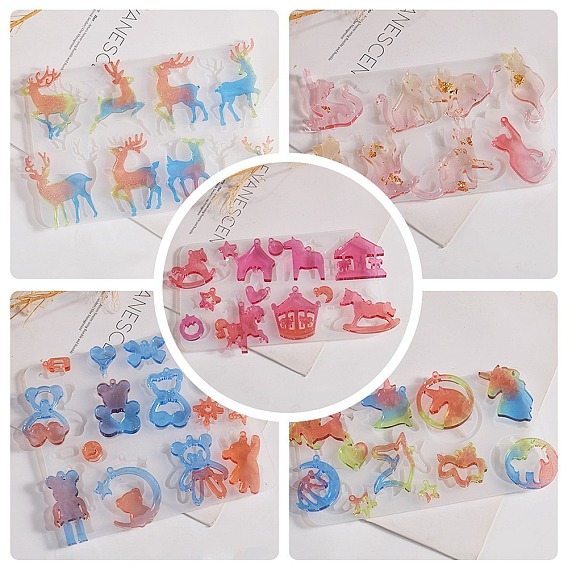 DIY силиконовые формы для кулона, формы для литья смолы, для уф-смолы, изготовление подвесок из эпоксидной смолы, белые