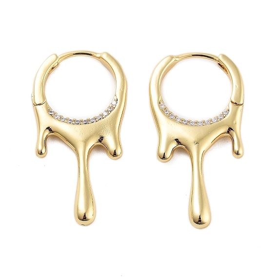 Серьги-кольца из латуни с покрытием в форме слезы, с четким кубического циркония, без кадмия и без свинца, долговечный