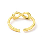 Clear Cubic Zirconia Infinity Open Cuff Ring, Brass Jewelry for Valentine's Day