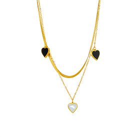 Chic Heart-shaped Titanium Steel Necklace/Bracelet for Women - Unique Design Fashion Jewelry