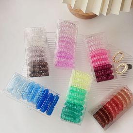 Gradient Candy Color Hair Ties Box Set, Non-Slip Elastic Ponytail Holders for Women
