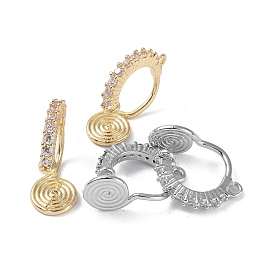 Brass with Cubic Zirconia Cuff Earrings Findings, Rings