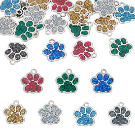 20 шт. Подвески из сплава эмали, с блеском порошок, стойки покрытие, амулет с принтом кошачьей лапы