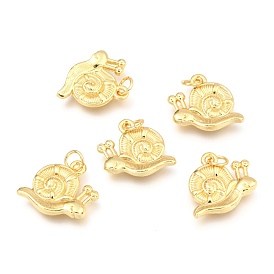 Alloy Pendants, Long-Lasting Plated, with Jump Ring, Snail Shape