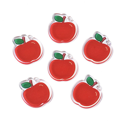 Translucent Acrylic Pendants, Double-Faced Printed, Apple