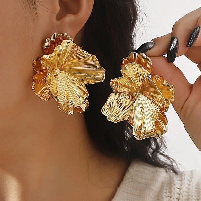 Железные серьги-гвоздики для женщин, цветок