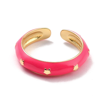 Brass with Enamel Rings,  Long-Lasting Plated, Lead Free & Cadmium Free & Nickel Free, Real 18K Gold Plated