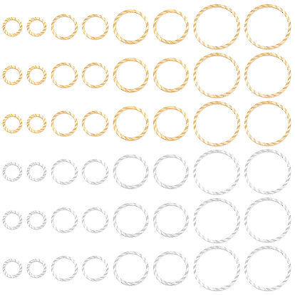 64шт 8 латунные соединительные кольца, долговечный, без кадмия и без свинца, круглые кольца