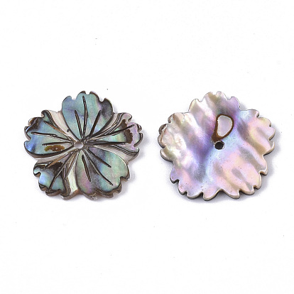 Natural Paua Shell/Abalone Shell Beads, Flower