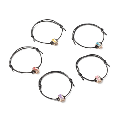 Dinosaur Acrylic Enamel Beads Adjustable Cord Bracelet for Teen Girl Women