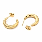 304 Stainless Steel Crescent Moon Stud Earrings, Half Hoop Earrings for Women