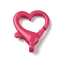 Spray Painted Alloy Lobster Claw Clasps, Heart