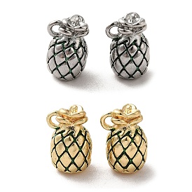 Brass Enamel Charms, Pineapple Charms