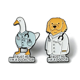 Animal Doctor Enamel Pins, Black Alloy Brooches for Backpack Clothes