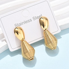 Серьги-гвоздики в форме капли 304 из нержавеющей стали, ионное покрытие (ip)