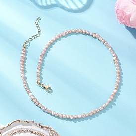 Ожерелья из натуральных пресноводных жемчужин, полированных с двух сторон, золотой свет