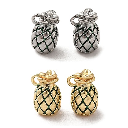Brass Enamel Charms, Pineapple Charms