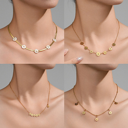 Ромашка цветок 304 ожерелья из нержавеющей стали