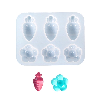 DIY Radish & Flower Ornament Silicone Molds, Resin Casting Molds, for UV Resin & Epoxy Resin Craft Making