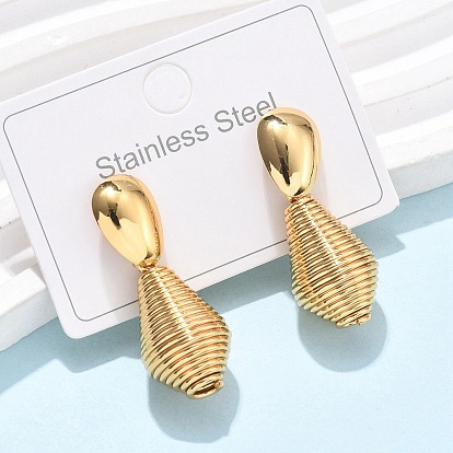 Серьги-гвоздики в форме капли 304 из нержавеющей стали, ионное покрытие (ip)