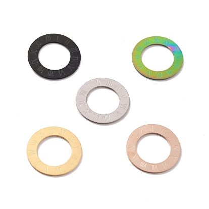 Ионное покрытие (ip) 304 соединительные кольца из нержавеющей стали, кольцо с римскими цифрами 1~12