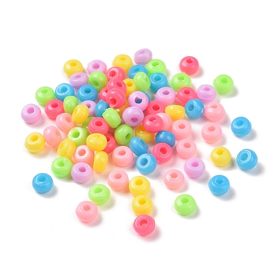 Opaque Acrylic Beads, Rondelle