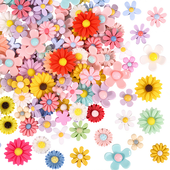 120 шт 8 стили кабошоны из смолы, цветок