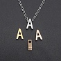 201 Stainless Steel Charms, for Simple Necklaces Making, Laser Cut, Letter