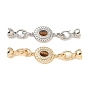 Латунное микропейв, прозрачный кубический цирконий, складные застежки, без кадмия, без никеля и без свинца, с натуральным тигровый глаз, овальные