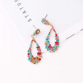 Colorful Gemstone Teardrop Earrings for Fashionable Women