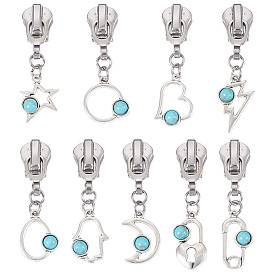 18 шт 9 стили сплав смола замена ползунки молнии, для багажа чемодан рюкзак куртка сумки пальто