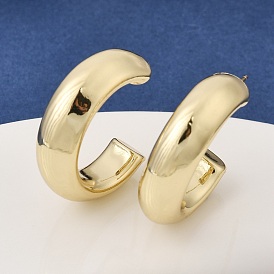 Серьги-гвоздики в форме буквы С из латуни с покрытием стойки, без кадмия и без свинца