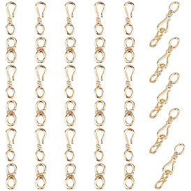 20 Sets Brass Hook and S-Hook Clasps, Nickel Free