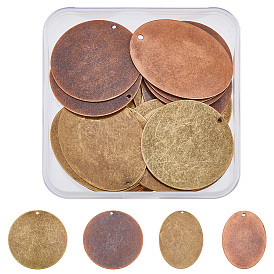 24 шт. 4 стиль металлические бирки, латунные штампы с подвесками, овальный и плоский круглый