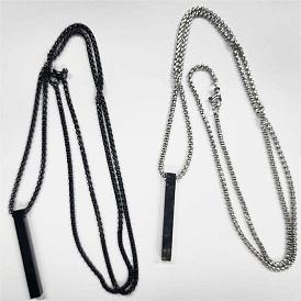 2шт 2 цвет минималистский прямоугольный кулон из нержавеющей стали набор ожерелий, пара ожерелья