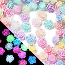 Luminous Resin Decoden Cabochons, Glow in the Dark, Flower