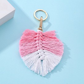 Colorful Plush Leaf Tassel Keychain for Women and Couples, Cute Bag Charm Gift