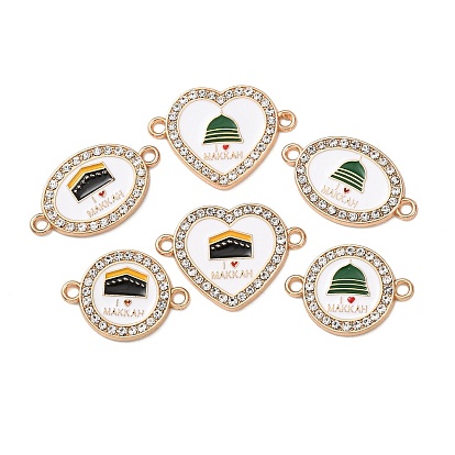 Сплав эмалированные звенья Мекки соединительные подвески, с кристально горный хрусталь, золотые