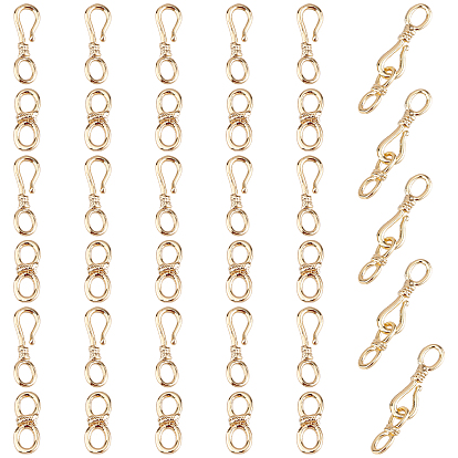 20 Sets Brass Hook and S-Hook Clasps, Nickel Free