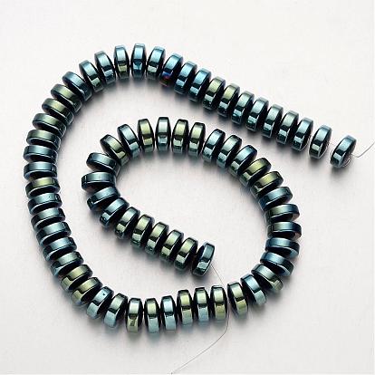 Electroplate Non-magnetic Synthetic Hematite Beads Strands, Heishi Beads, Disc/Flat Round, 12x6mm, Hole: 1mm, about 69pcs/strand, 15.7 inch