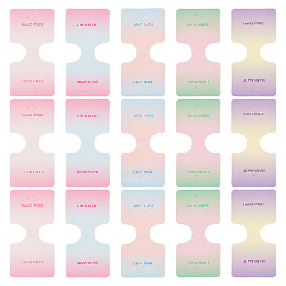 50Pcs 5 Colors Folding Paper Jewelry Display Cards, Used for Bracelets and Hair Ties