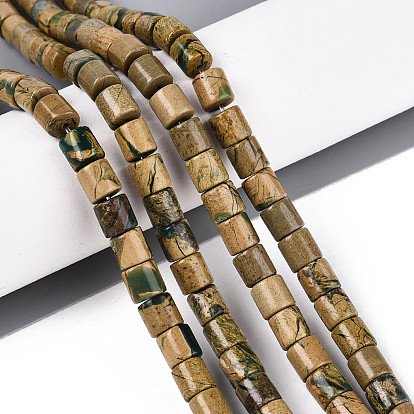 Нити бусин из натурального камня вердит, колонка